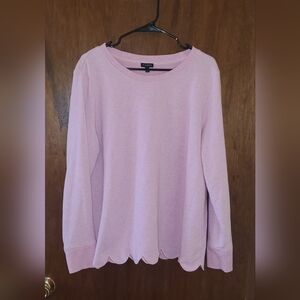 Talbots Pink Scalloped Hem Top